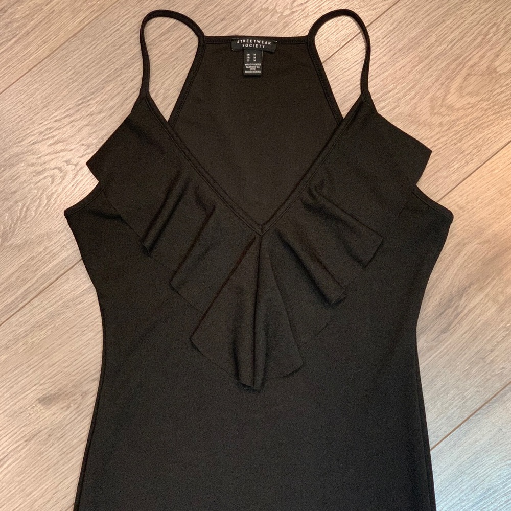 V-neck with Ruffled Neck-line Dress NWOT